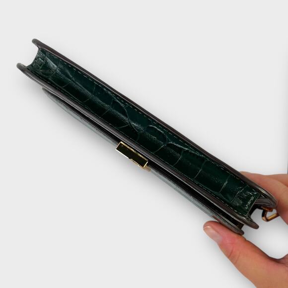 Kate Spade Dakota Croc-embossed Flap Wristlet in Rock Garden Green NEW - Picture 9 of 12